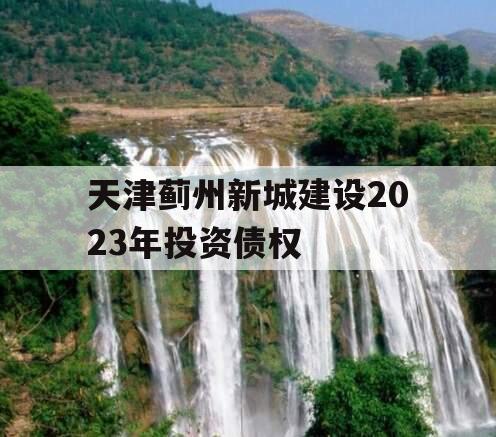 天津蓟州新城建设2023年投资债权