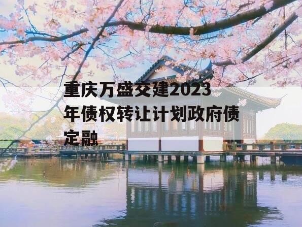 重庆万盛交建2023年债权转让计划政府债定融