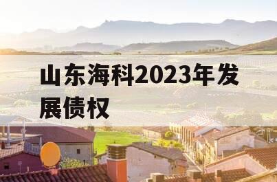 山东海科2023年发展债权