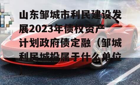 山东邹城市利民建设发展2023年债权资产计划政府债定融（邹城利民城投属于什么单位）