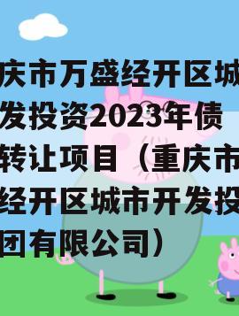重庆市万盛经开区城市开发投资2023年债权转让项目（重庆市万盛经开区城市开发投资集团有限公司）