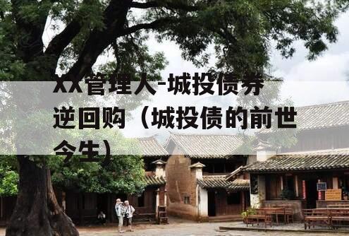 XX管理人-城投债券逆回购（城投债的前世今生）