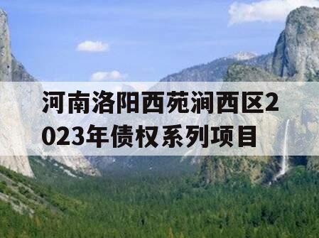 河南洛阳西苑涧西区2023年债权系列项目