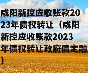 咸阳新控应收账款2023年债权转让（咸阳新控应收账款2023年债权转让政府债定融）