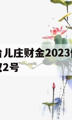 台儿庄财金2023债权2号