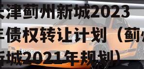 天津蓟州新城2023年债权转让计划（蓟州新城2021年规划）