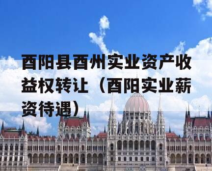 酉阳县酉州实业资产收益权转让（酉阳实业薪资待遇）