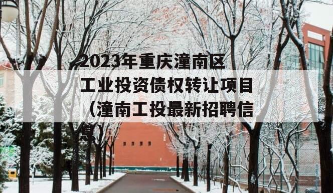 2023年重庆潼南区工业投资债权转让项目（潼南工投最新招聘信息）