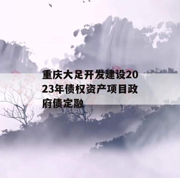 重庆大足开发建设2023年债权资产项目政府债定融 重庆大足开发建设2023年债权资产项目政府债定融