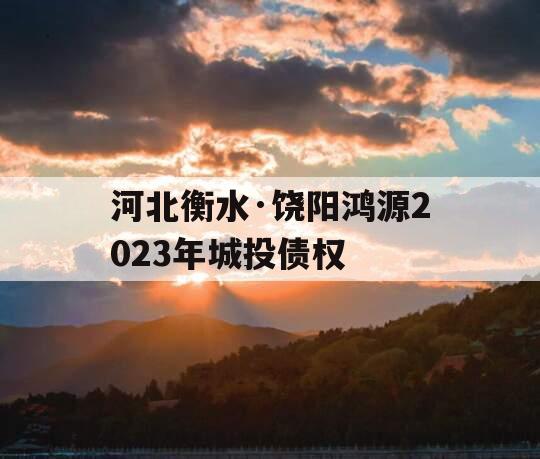 河北衡水·饶阳鸿源2023年城投债权