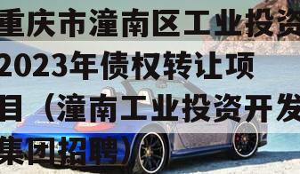 重庆市潼南区工业投资2023年债权转让项目（潼南工业投资开发集团招聘）