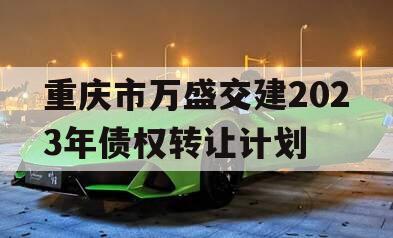 重庆市万盛交建2023年债权转让计划