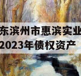 山东滨州市惠滨实业发展2023年债权资产