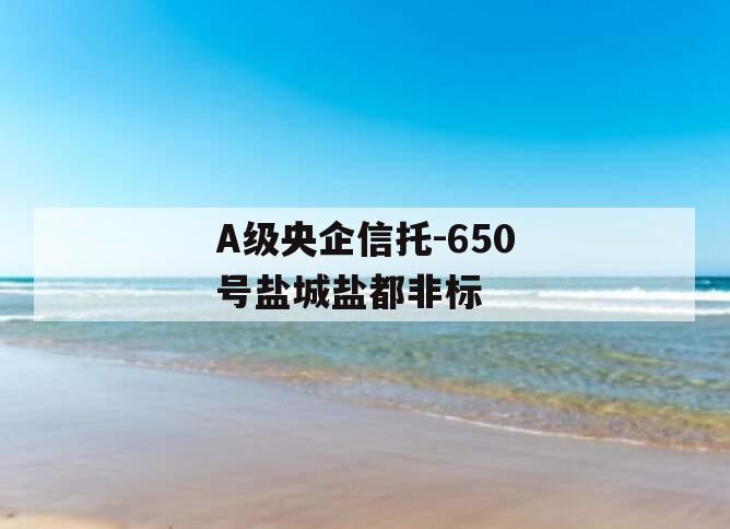 A级央企信托-650号盐城盐都非标