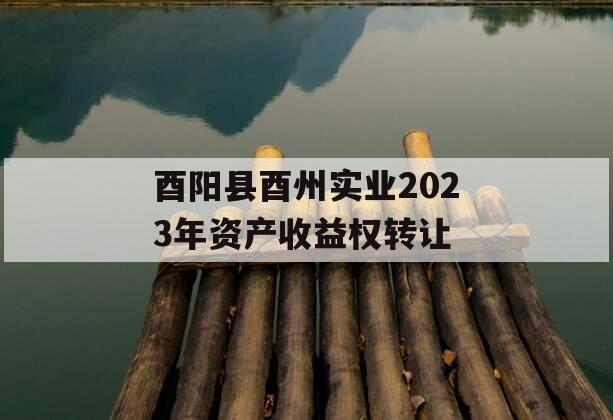 酉阳县酉州实业2023年资产收益权转让
