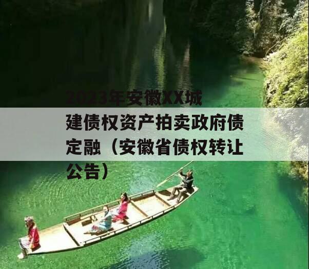 2023年安徽XX城建债权资产拍卖政府债定融（安徽省债权转让公告）
