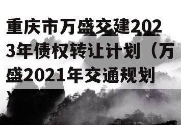 重庆市万盛交建2023年债权转让计划（万盛2021年交通规划）
