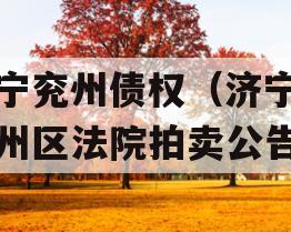 济宁兖州债权（济宁市兖州区法院拍卖公告）