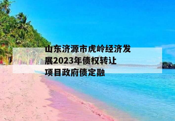 山东济源市虎岭经济发展2023年债权转让项目政府债定融