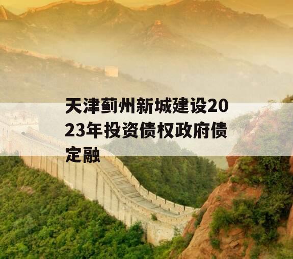 天津蓟州新城建设2023年投资债权政府债定融