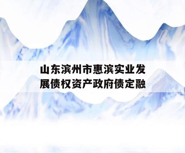山东滨州市惠滨实业发展债权资产政府债定融
