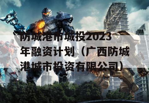 防城港市城投2023年融资计划（广西防城港城市投资有限公司）