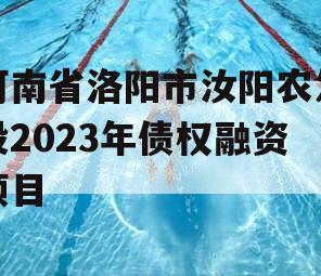 河南省洛阳市汝阳农发投2023年债权融资项目