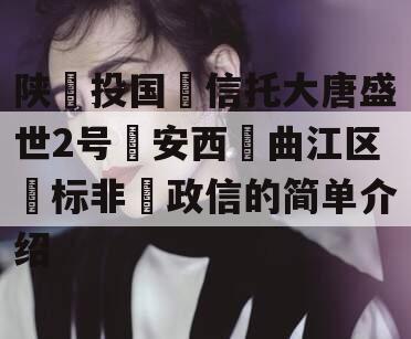 陕‮投国‬信托大唐盛世2号‮安西‬曲江区‮标非‬政信的简单介绍