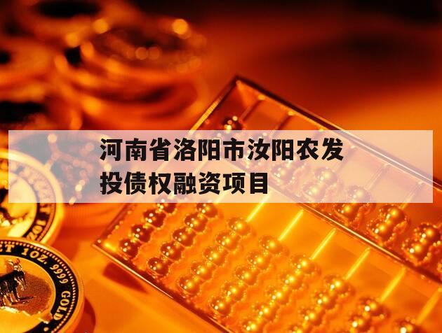 河南省洛阳市汝阳农发投债权融资项目