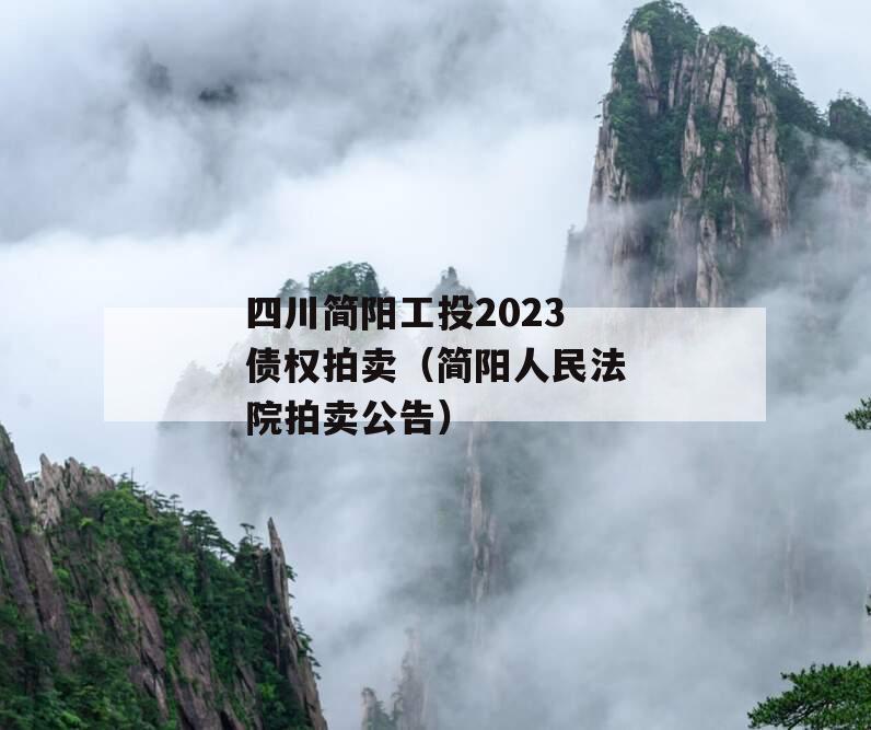 四川简阳工投2023债权拍卖（简阳人民法院拍卖公告）