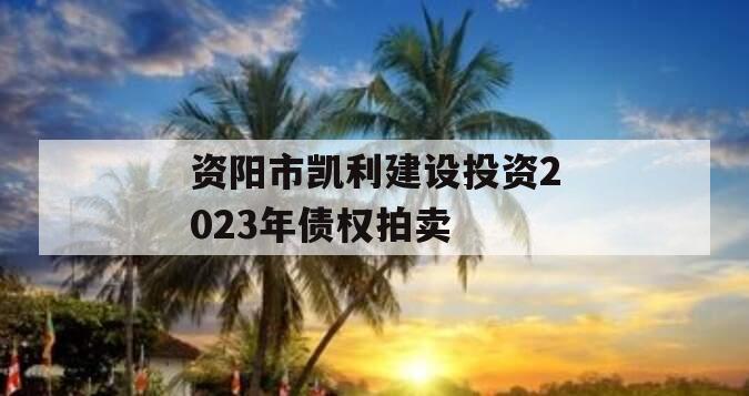 资阳市凯利建设投资2023年债权拍卖
