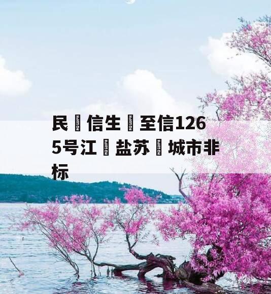 民‮信生‬至信1265号江‮盐苏‬城市非标