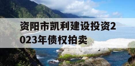 资阳市凯利建设投资2023年债权拍卖