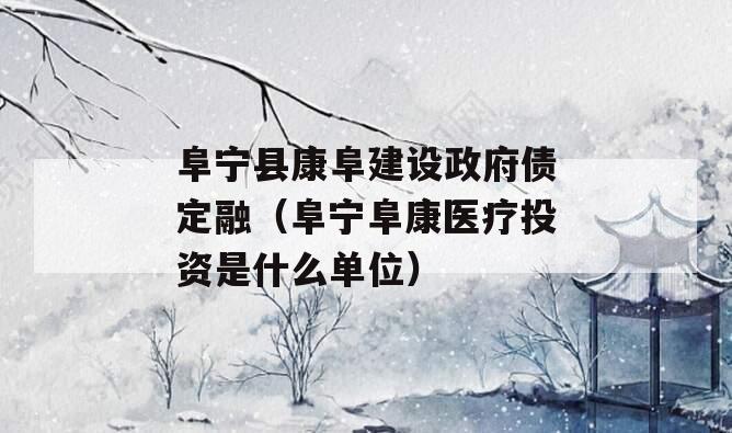 阜宁县康阜建设政府债定融（阜宁阜康医疗投资是什么单位）