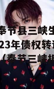 重庆奉节县三峡生态发展2023年债权转让项目（奉节三峡拆迁）