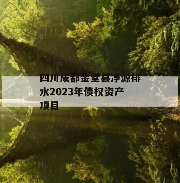 四川成都金堂县净源排水2023年债权资产项目