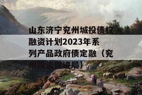 山东济宁兖州城投债权融资计划2023年系列产品政府债定融（兖州投资促进局）