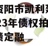 四川资阳市凯利建设投资2023年债权拍卖政府债定融