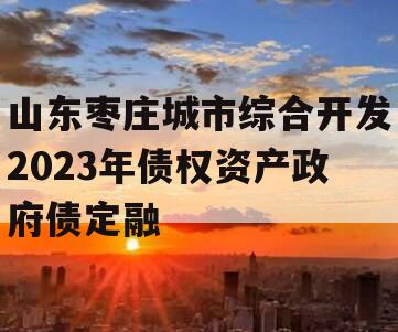 山东枣庄城市综合开发2023年债权资产政府债定融