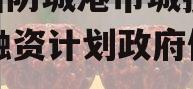 广西防城港市城投2023融资计划政府债定融