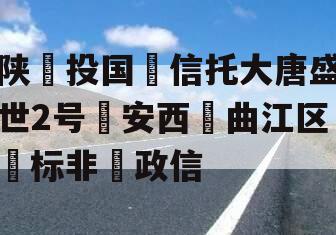 陕‮投国‬信托大唐盛世2号‮安西‬曲江区‮标非‬政信