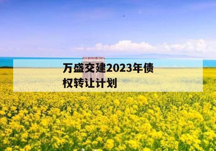 万盛交建2023年债权转让计划