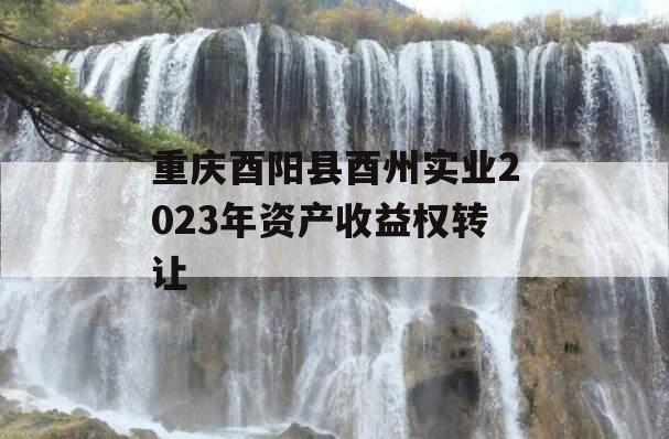 重庆酉阳县酉州实业2023年资产收益权转让