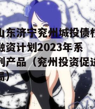 山东济宁兖州城投债权融资计划2023年系列产品（兖州投资促进局）