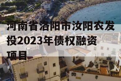 河南省洛阳市汝阳农发投2023年债权融资项目