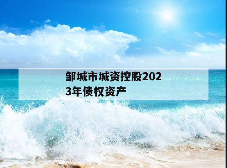 邹城市城资控股2023年债权资产