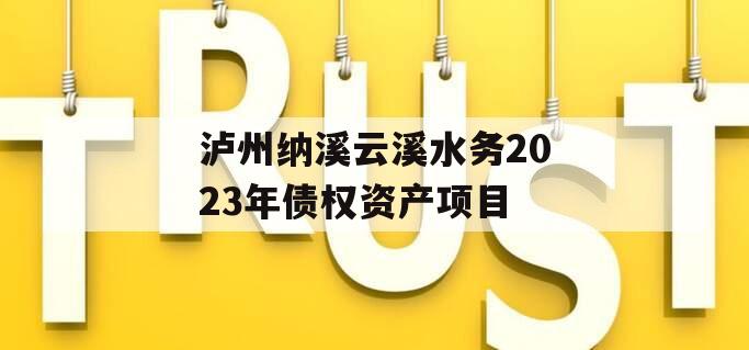 泸州纳溪云溪水务2023年债权资产项目