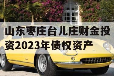 山东枣庄台儿庄财金投资2023年债权资产