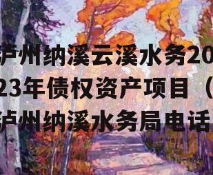 泸州纳溪云溪水务2023年债权资产项目（泸州纳溪水务局电话）