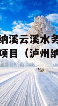 泸州纳溪云溪水务债权资产项目（泸州纳溪水厂）